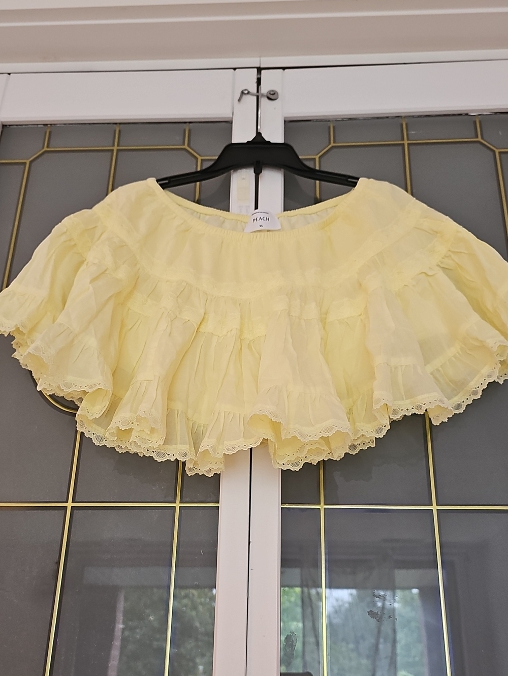 Yellow Tiered Ruffle Mini Skirt -